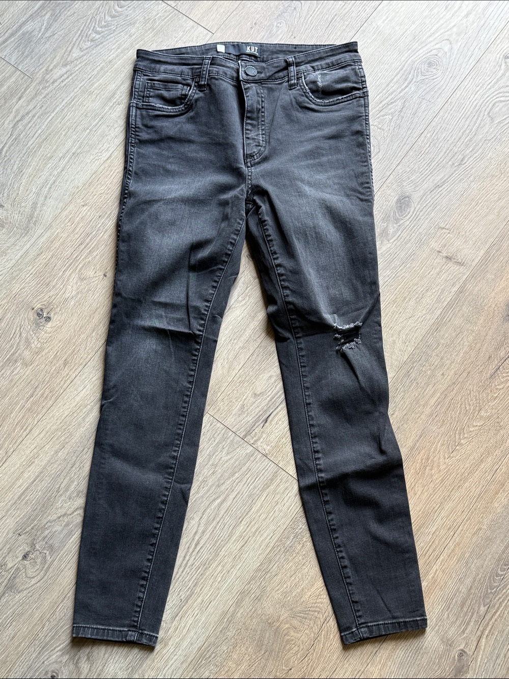 KUT FROM THE KLOTH Connie Fab Ankle Skinny High-Rise Black Jeans 6 Edgy Alt Moto